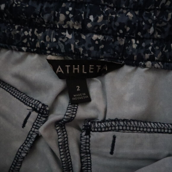 Athleta Blue Speckle Drawstring Polyester Athletic Shorts Size 2 - Picture 4 of 4